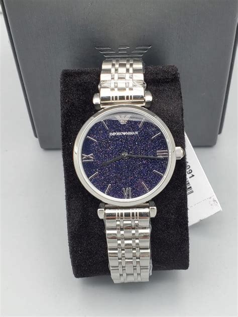 Women Quartz Stainless Steel Silver with Blue Dial AR11091.